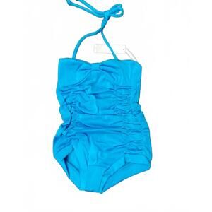 NEW WOVENPLAY girl's halter ties swimsuit in blue